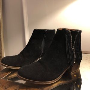 Lucky Brand black suede booties size 6.5